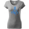 Yoga - lotus modrý (Moňas) - Dámske tričko Pure - XL ( Tmavosivý melír )
