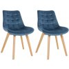 Sada 2 stoličiek Brook velvet, modrá