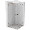 Mexen Lunar-F Duo, skladací sprchový kút 90 x 90 cm, 8mm číre sklo, profil ružové zlato, 836-090L-090P-60-00
