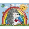 Diamondi Diamantové maľovanie - JEŽKO A DÚHA Rámovanie: vypnuté plátno na rám, Rozmer: 40x50 cm