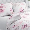 Biante Bavlnené posteľné obliečky Sandra SA-583 Ružové kvety s vetvičkami na bielom Jednolôžko 140x200 a 70x90 cm