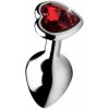 Booty Sparks Heart Gem Medium Anal Plug Red