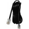 Telefónny kábel 4 žily, RJ11 samec - RJ45 samec, 3 m, plochý, čierny, pre ADSL modem, economy