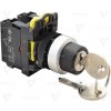 Tracon Otočný spínač s kľúčom 3-polohový 1xNO+1xNC 5A 230V IP42 čierny NYK3-K31