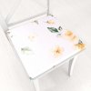 Biante Teflónový štvorcový podsedák TF-043 Žlté ruže na bielom - 38x38x3 cm
