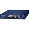 Planet FGSD-1821P PoE switch, 16x100M + 1xGb/SFP, extend mód 10Mb-250m, PoE 802.3at 185W