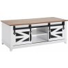 Kávový stolík Vevor Coffee table obdĺžnikový 121 x 56 x 48,1 cm biely, odtiene hnedej farby