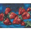 Diamondi Diamantové maľovanie - JAHODY NA MODROM POZADÍ Rámovanie: bez rámu a bez vypnutia plátna, Rozmer: 40x50 cm