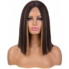 Hnedá parochňa s melírom okolo tváre Lily so sieťkou (lace front)