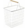YAMAZAKI Kôš na bielizeň Tosca 2810, kov/drevo, 33l, biely