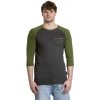 Pánske tričko s dlhým rukávom Meatfly Reagan Raglan olivová/sivá 3XL
