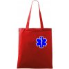 Rescue - Hviezda na prsníku + nápis na chrbte - Taška bavlnená - 42 x 38 cm ( Červená )
