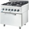 STALGAST Plynový sporák so 4 horákmi a elektrickou rúrou 20,5 kW - G20 (zemný plyn), 800x700x850 mm | STALGAST, Line 700