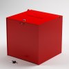 Najcenovky Uzamykateľný box 30 x 30 x 30 cm na peňažné dary biely červená farba