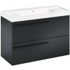 Laufen Ardo Skříňka s umyvadlem 100 cm, černá mat, madlo černá mat ARDO100CMC 1 set