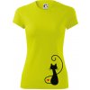 Zamilovaná mačka spredu - Dámske Fantasy športové (dresovina) - 2XL ( Neonová žltá )