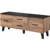 Cama RTV stand LOTTA 140cm wotan oak + matt black