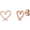 Vuch Minimalistické bronzové náušnice Srdiečka Emery Rose Gold