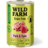 WILD FARM Prémiové bezobilné bravčové mäso a tuniak 400g - krmivo pre mačky bez obilnín