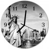 Sklenené hodiny okrúhle Socha slobody fi 30 cm