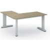 Rohový kancelársky písací stôl PRIMO FLEXIBLE, 160x160 cm, dub prírodný