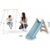 Set šmykľavka s vodnou hrou s dĺžkou 90 cm XS Slide Blue Life Smoby a 120 cm hojdačka s kovovou konštrukciou s UV filtrom