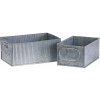 MADAM STOLTZ Kovový úložný box Zinc – set 2 ks