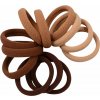 Hnedé gumičky do vlasov veľký priemer 5 cm sada 6 ks
