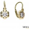 MOZA gold Detské náušnice MG4179 Farba kameňa: Biela, Farba Zlata: žlté Au