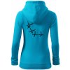 EKG bouldering - Mikina dámska trendy zipper s kapucňou - S ( Svetlý tyrkys )