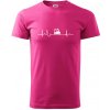 Ekg lokomotíva - Klasické pánske tričko vyššej gramáže - 2XL ( Purpurová )