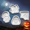 Halloween - Sada 4ks vykrajovačiek s pečiatkou