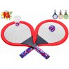 Sun Fun sada rakiet 2 ks s loptičkou a košíčkom - mix farieb (červená, zelená, oranžová, modrá)