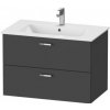 Duravit X-BASE skrinka pod umývadlo Me By Starck 83 s dvomi zásuvkami, matný grafit XB612104949