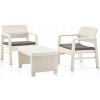 Zostava záhradného nábytku plast VidaXL biela, 3-dielna