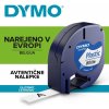 Dymo LetraTag 59422, S0721560, 12mm x 4m, čierna tlač/biely podklad, originálná páska