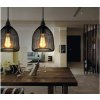 Luster Bohemia-Design D031 E27 40 W čierny s drôteným tienidlom
