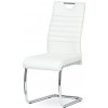 AUTRONIC Jídelní stolička koženka bílá / chrom