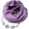Kašmírový šál s bižutériou - fialový