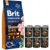 BRIT Premium By Nature Senior S+M 15kg & WILD FARM Monoproteínová zmes príchutí 6x400g hypoalergénne krmivo pre psov