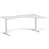 Ergonomický výškovo nastaviteľný stôl, 180x120 cm, 2 motory, L/P, biela podnož, biela