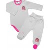 G-baby 2-dielna sada body dl. rukáv polodupačky Pony Farm sivá