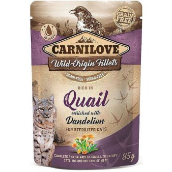 Carnilove Cat Pouch Rich in Quail Enriched with Dandelion for sterilized 85 g