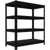 Biedrax Regál 40 x 100 x 90 cm čierny 4 police