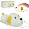 Detská nočná lampa silikónová dotyková soft LED USB biely ležiaci psík biela