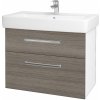 Dreja Kúpeľňová skrinka Q MAX SZZ2 80 - N01 Biela lesk / Úchytka T04 / D25 Teak