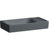 LAUFEN Meda asymetrické závesné umývadlo s odkladacou plochou vpravo, bez otvoru, bez prepadu, 460 x 235 mm, matná grafitová, H8151137581121