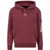 Alpha Industries Organic EMB Hoody pánska mikina burgundy Farba: bordová, Veľkosť: XXL