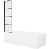 Mexen Vega obdĺžniková vaňa 160 x 70 cm s obkladom a 1-krídlovou sprchovou zástenou 50 cm, Čierny vzor - 550116070X9505007077