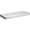 GEBERIT - Smyle Square Dvojumývadlo, 120x48 cm, s prepadom, 2 otvory na batérie, biela 500.253.01.1